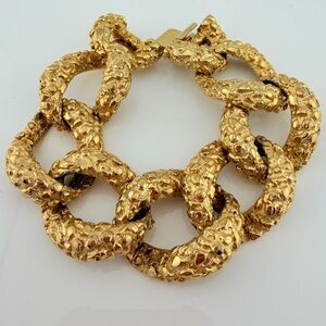 Vintage chunky gold nugget brutalist bracelet